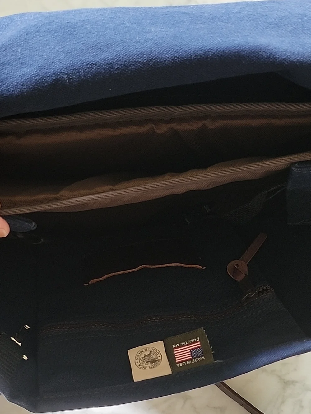Duluth Pack Blue Canvas Laptop Scoutmaster Backpack